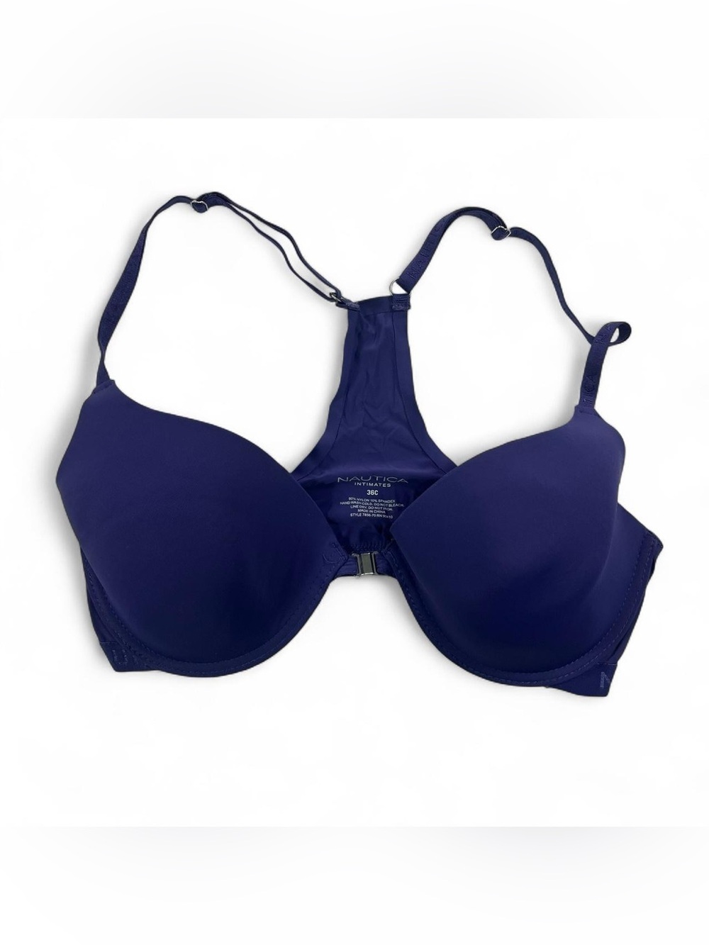 Nautica Navy Front Closure Bra Magnetic Clasp Women’s Size 36C